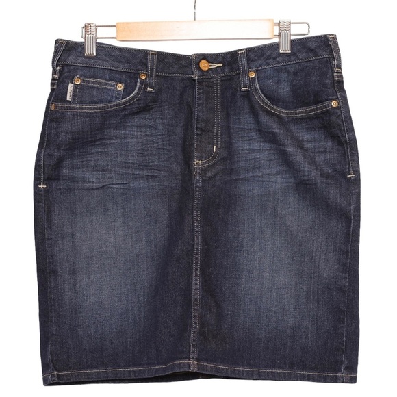 Carhartt Denim Jean Skirt Dark Wash Women’s Size 10 - Picture 4 of 7